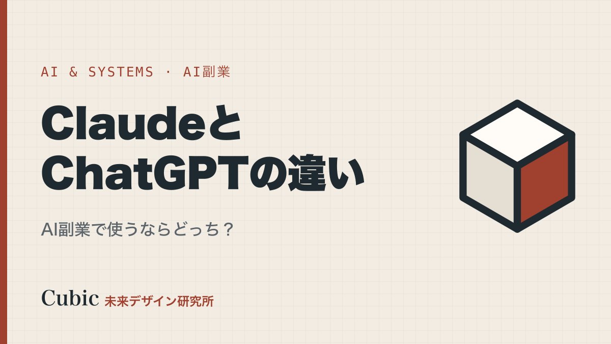 ClaudeとChatGPTの違いを比較|AI副業で使うならどっち?