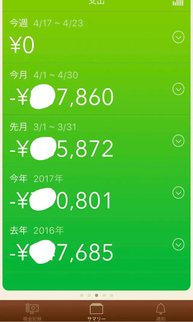 支出の内訳の把握